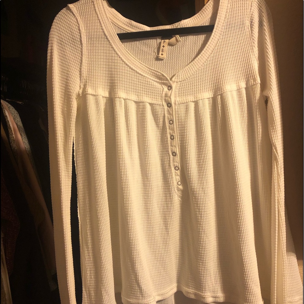Free People White Ribbed Sweater